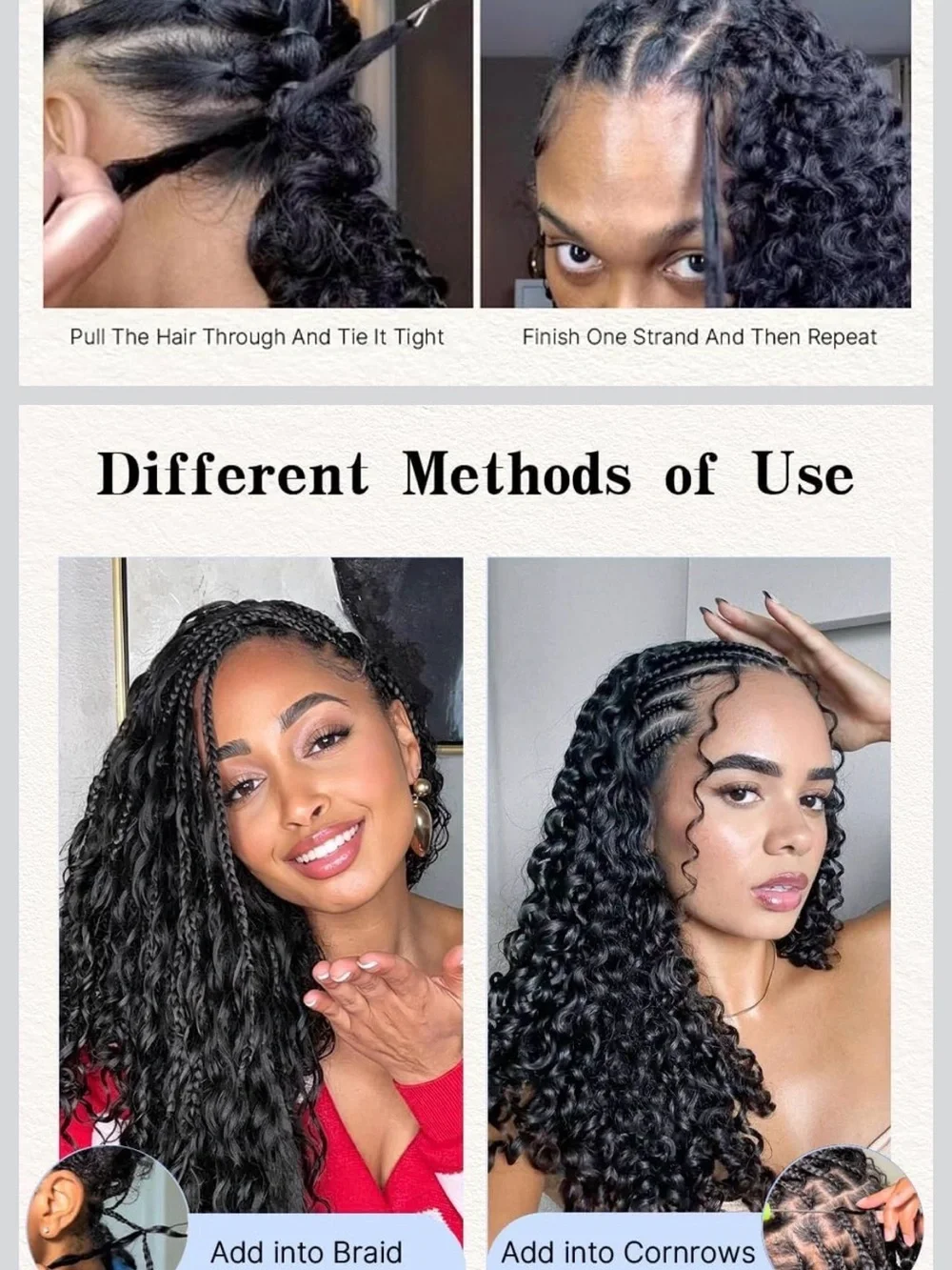 HUMAN HAIR Deep Wave Miracle Knots Crochet Human Hair, 22 Inch 65g